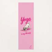 Schattig Grappig Meisjesachtig Heet Roze Pug Yogamat (Voorkant)