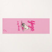 Schattig Grappig Meisjesachtig Heet Roze Pug Yogamat (Voorkant (horizontaal))