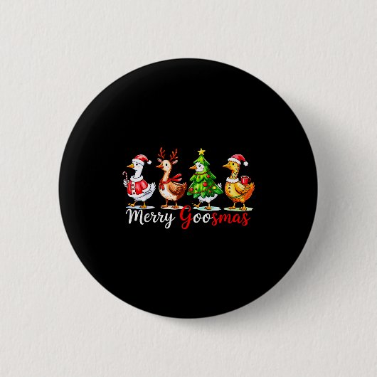 Schattig Grappig Merry Goosmas Domme Gans Rendier Ronde Button 5,7 Cm (Voorkant)