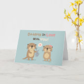 Schattig Grappig Otterlijk Verliefd Op Jou Otter W Kaart (Gele Bloem)