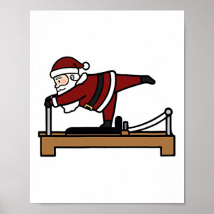 Schattig Grappig Prettig Kerstmis Pilates Kerstman Poster