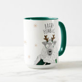 Schattig Grappig Rendier Schaap 'Baaah Humbug' Pun Mok (Voorkant rechts)