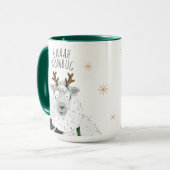Schattig Grappig Rendier Schaap 'Baaah Humbug' Pun Mok (Voorkant links)