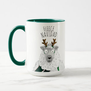 Schattig Grappig Rendier Schaap 'FLEECE NAVIDAD' P Mok