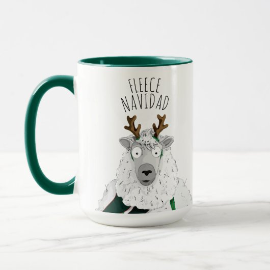 Schattig Grappig Rendier Schaap 'FLEECE NAVIDAD' P Mok (Links)