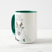 Schattig Grappig Rendier Schaap 'FLEECE NAVIDAD' P Mok (Voorkant links)