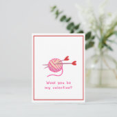 Schattig Grappig Romantisch Wol jij mijn Valentijn Feestdagenkaart (Staand voorkant)