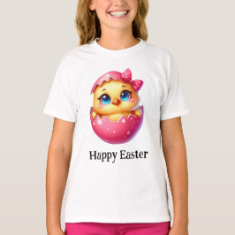Schattig Grappig Schattige Pasen Baby Chick Roze E T-shirt