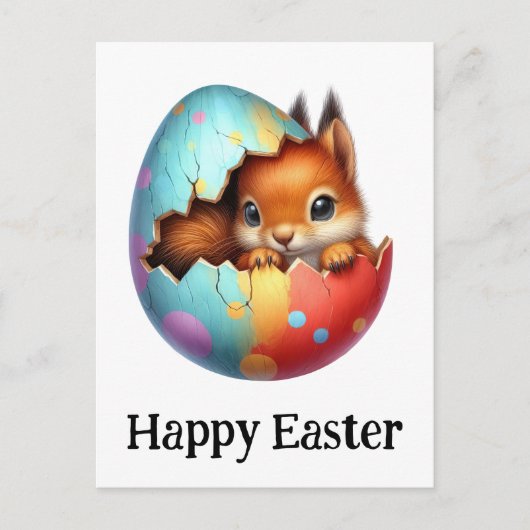 Schattig Grappig Schattige Pasen Baby Eekhoorn Briefkaart (Voorkant)
