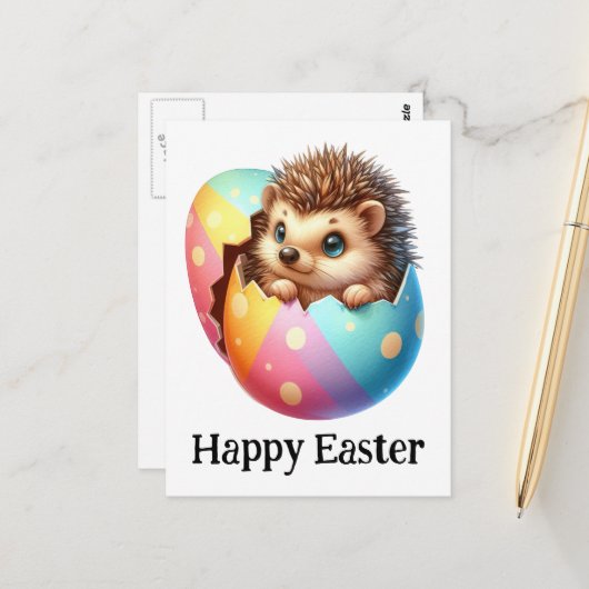 Schattig Grappig Schattige Pasen Baby Hedgehog Briefkaart (Voorkant / Achterkant in situ)