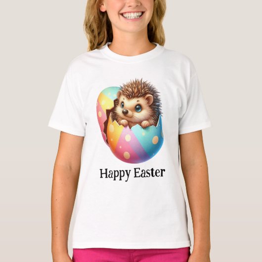 Schattig Grappig Schattige Pasen Baby Hedgehog T-shirt (Voorkant)