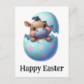 Schattig Grappig Schattige Pasen Baby Hippo Briefkaart (Voorkant)