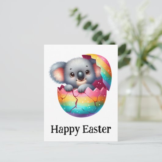 Schattig Grappig Schattige Pasen Baby Koala Beer Briefkaart (Staand voorkant)