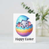 Schattig Grappig Schattige Pasen Baby Olifant Briefkaart (Staand voorkant)