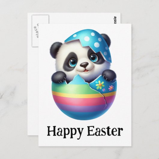 Schattig Grappig Schattige Pasen Baby Panda Briefkaart (Voorkant / Achterkant)