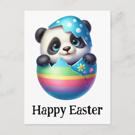 Schattig Grappig Schattige Pasen Baby Panda Briefkaart (Voorkant)