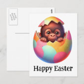Schattig Grappig Schattige Pasen Baby Primaat Briefkaart (Voorkant / Achterkant)