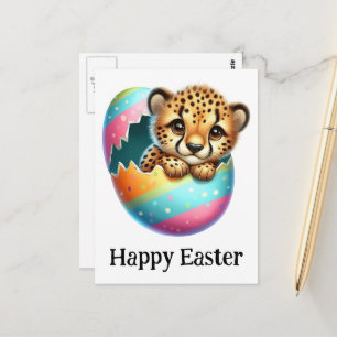 Schattig Grappig Schattige Pasen Cheetah Cub Briefkaart