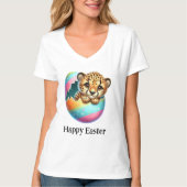 Schattig Grappig Schattige Pasen Cheetah Cub T-shirt (Voorkant)