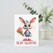 Schattig Grappig Schattige Valentijn Konijn Briefkaart (Staand voorkant)