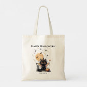 Schattig Grappig Spook Kitten Halloween Trick or T Tote Bag (Achterkant)