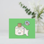 Schattig Grappig Toiletpapier Dromend dat het een  Briefkaart (Staand voorkant)