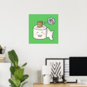 Schattig Grappig Toiletpapier Dromend dat het een  Poster (Thuiskantoor)