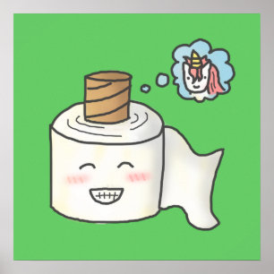 Schattig Grappig Toiletpapier Dromend dat het een  Poster