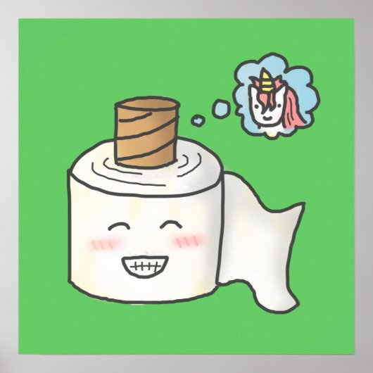 Schattig Grappig Toiletpapier Dromend dat het een  Poster (Voorkant)