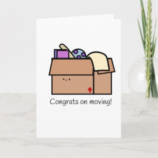 Schattig grappig verhuizen naar een nieuw huis kaart