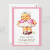 Schattig & Grappig Vintage Verjaardagsmeisje (kopi Briefkaart (Voorkant / Achterkant)