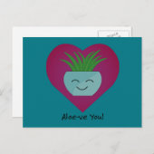 Schattig Grappige Aloeve Je  Aloe Feestdagenkaart (Voorkant / Achterkant)