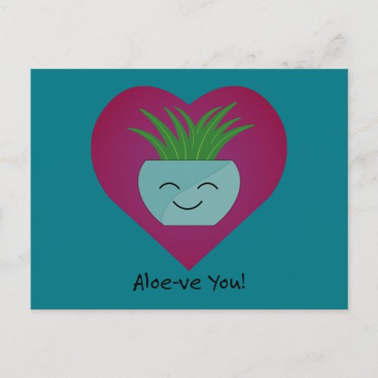 Schattig Grappige Aloeve Je  Aloe Feestdagenkaart (Voorkant)