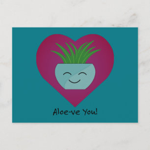 Schattig Grappige Aloeve Jou  Aloe Feestdagenkaart
