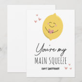 Schattig Grappige Citroen Knijp Hartjes Gefelicite Feestdagenkaart (Voorkant / Achterkant)