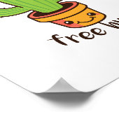 Schattig Grappige GRATIS KNUFFELS Cactussen Cactus Poster (Hoek)