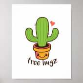 Schattig Grappige GRATIS KNUFFELS Cactussen Cactus Poster (Voorkant)