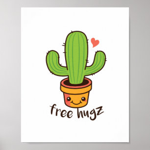 Schattig Grappige GRATIS KNUFFELS Cactussen Cactus Poster