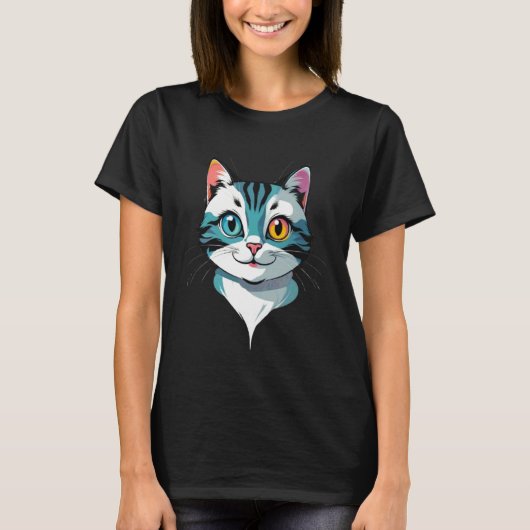 Schattig Grappige Kat Kattengezicht Liefhebber T-shirt (Voorkant)