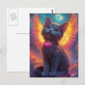 Schattig Grey Angel Kitten Briefkaart (Voorkant / Achterkant)
