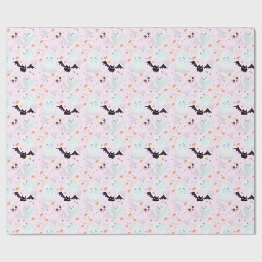 schattig griezelig cadeaupapier (Vlak)