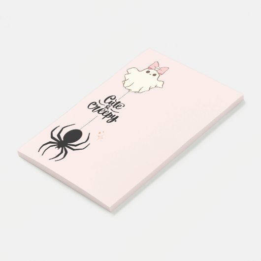 Schattig & Griezelig — Een Speelse Verschijning in Post-it® Notes (Schuin)