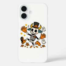 Schattig griezelig skeletgeit met hoge hoed
