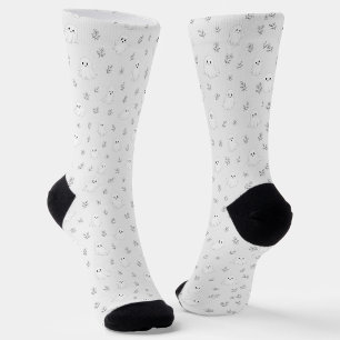 Schattig griezelig spook met bloemen. Cozy Hallowe Sokken