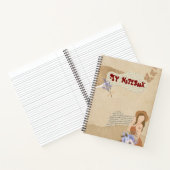 Schattig grijs, bloem, vlinder en tekst notitieboek (Binnen)