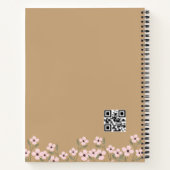 Schattig grijs, bloem, vlinder en tekst notitieboek (Achterkant)
