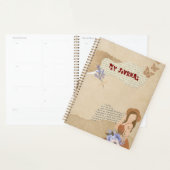 Schattig grijs, bloem, vlinder en tekst planner (Display)
