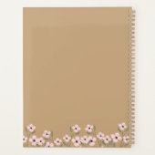 Schattig grijs, bloem, vlinder en tekst planner (Achterkant)