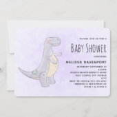 Schattig grijs dinosaurus Speelgoed Waterverf Baby Kaart (Voorkant)
