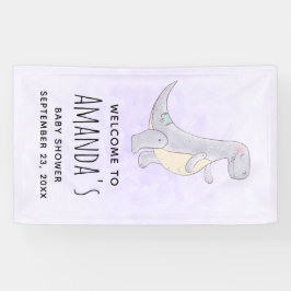 Schattig grijs dinosaurus Speelgoed Waterverf Baby Spandoek